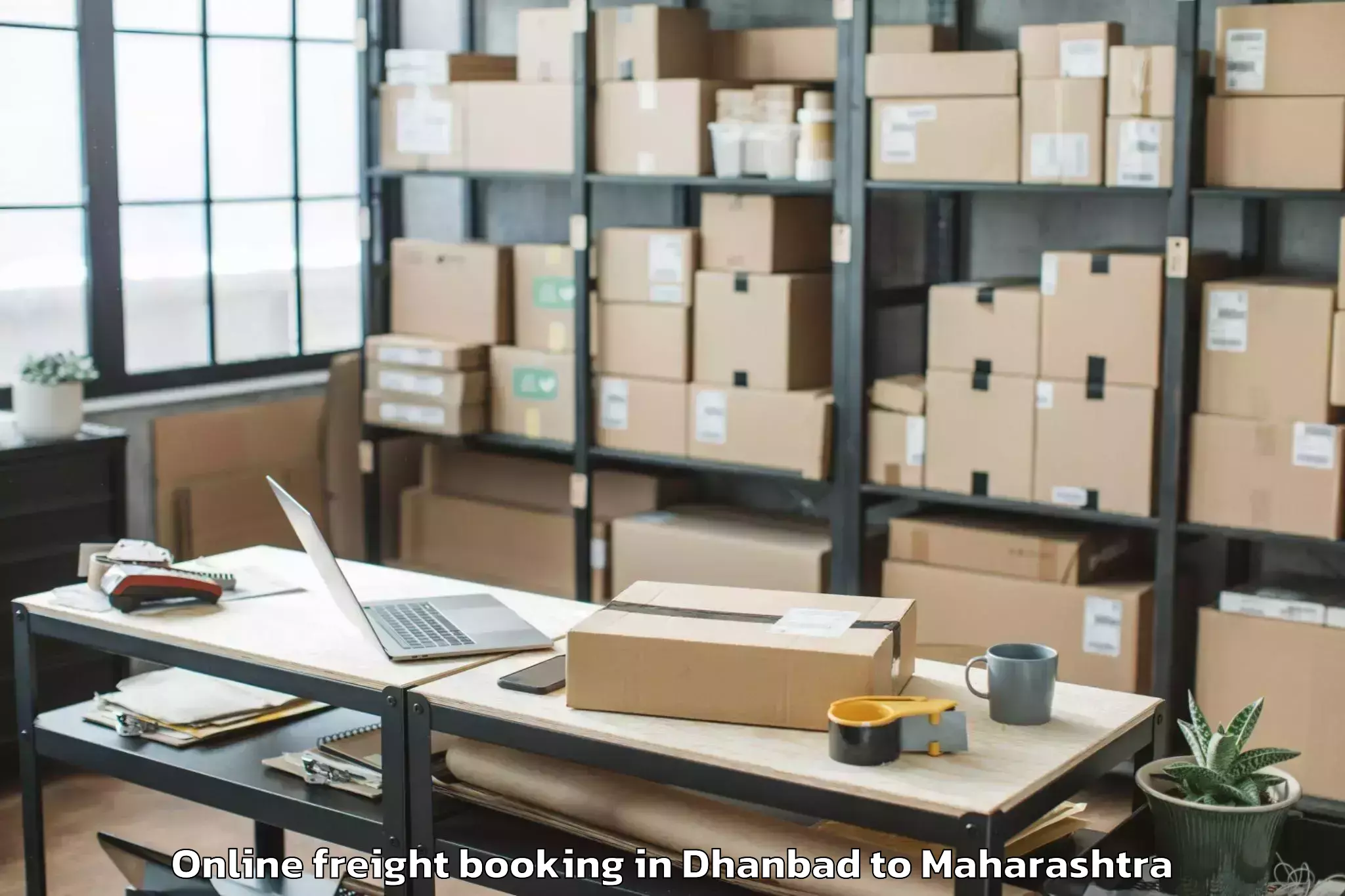 Get Dhanbad to Newasa Online Freight Booking